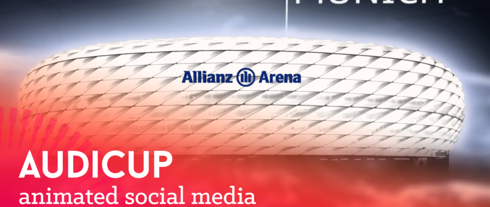 Ein animierter Social Media Beitrag für den Audi Cup.