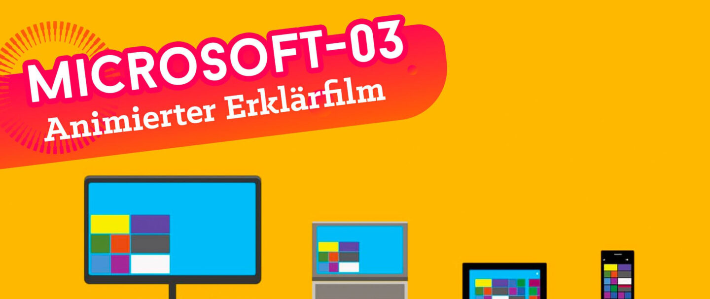 Simple aber farbenfrohe Erklärfilme für Microsoft.
