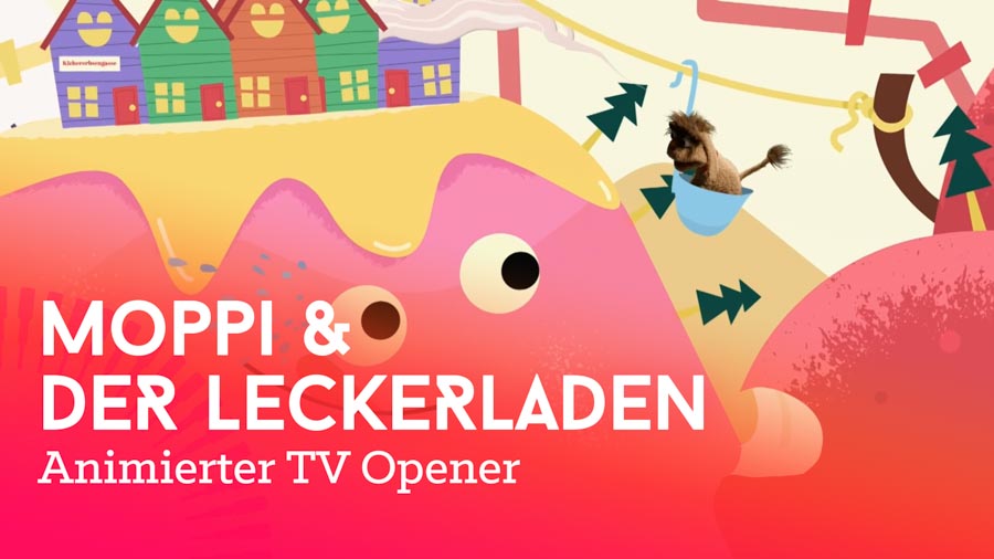 Title-Animation für die Kochshow von Kika "Moppi und der Leckerladen“.