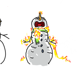 Eine GIF Animation für den Tag des brennenden Schneemanns.