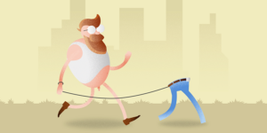 Eine GIF Animation für den Tag des mit der Hose spazieren Gehens.