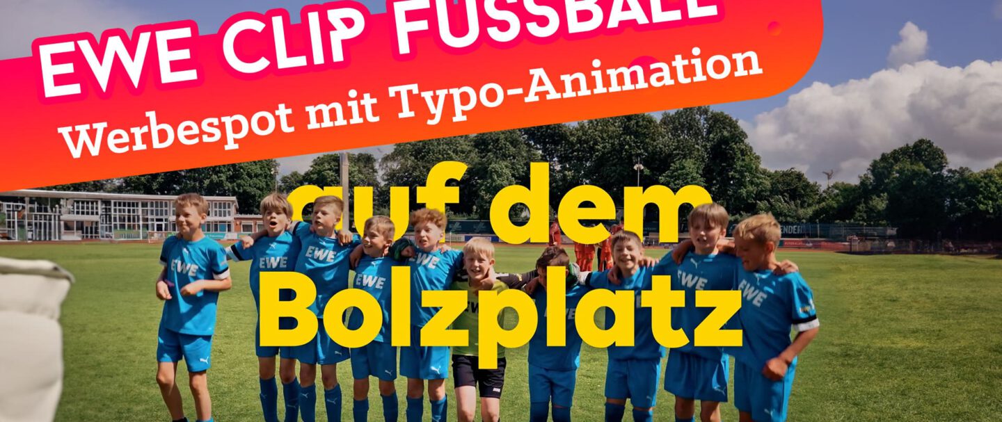 Animierte Clips für EWE "Wir sind bei euch". Typografie-Animationen, die in Realaufnahmen integriert wurden.