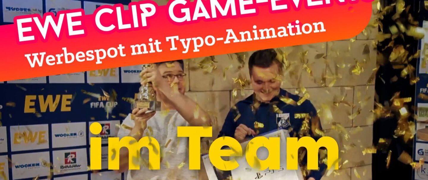 Animierte Clips für EWE "Wir sind bei euch". Typografie-Animationen, die in Realaufnahmen integriert wurden.