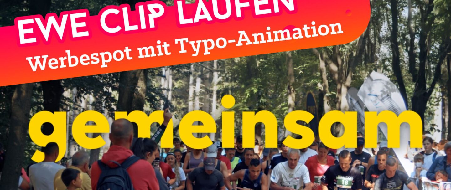 Animierte Clips für EWE "Wir sind bei euch". Typografie-Animationen, die in Realaufnahmen integriert wurden.