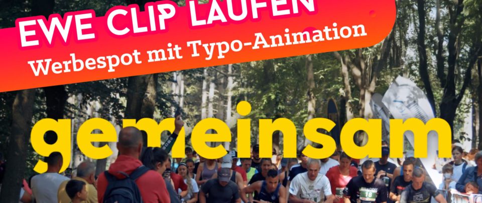 Animierte Clips für EWE "Wir sind bei euch". Typografie-Animationen, die in Realaufnahmen integriert wurden.