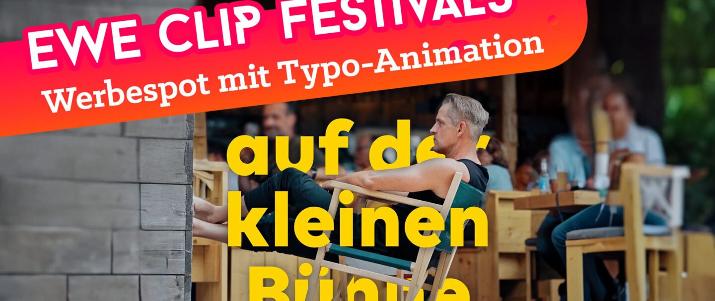 Animierte Clips für EWE "Wir sind bei euch". Typografie-Animationen, die in Realaufnahmen integriert wurden.