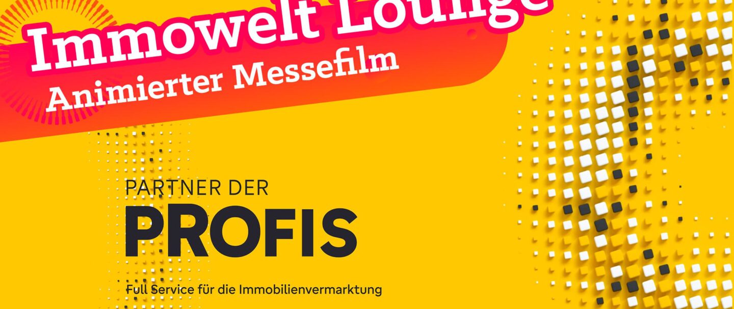 Fünf dynamische Animationsfilme für Immowelt. Eine Messefilm-Animation. Das Titelbild