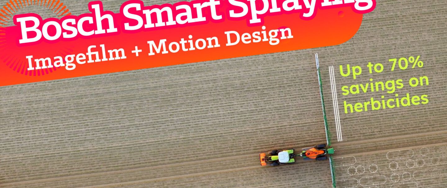 Imagefilm Bosch Smart Spraying mit Motion Graphic Design Elementen.