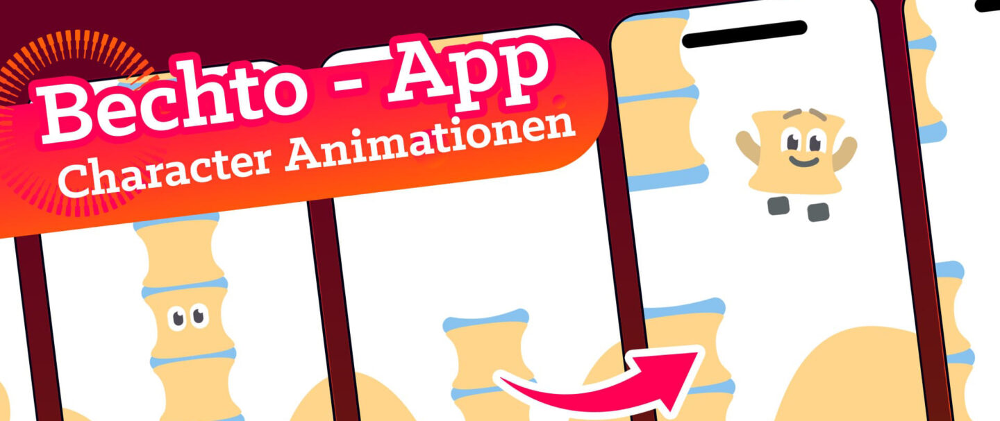 App-Animationen für Morbus Bechterew. Motion Graphic Design als programmierte Vector-Animationen (Lotti-Files) Das Titelbild