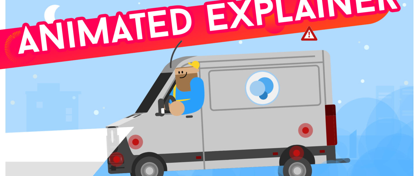 Animierter Erklärfilm für Mercedes Van Uptime. Das Titelbild