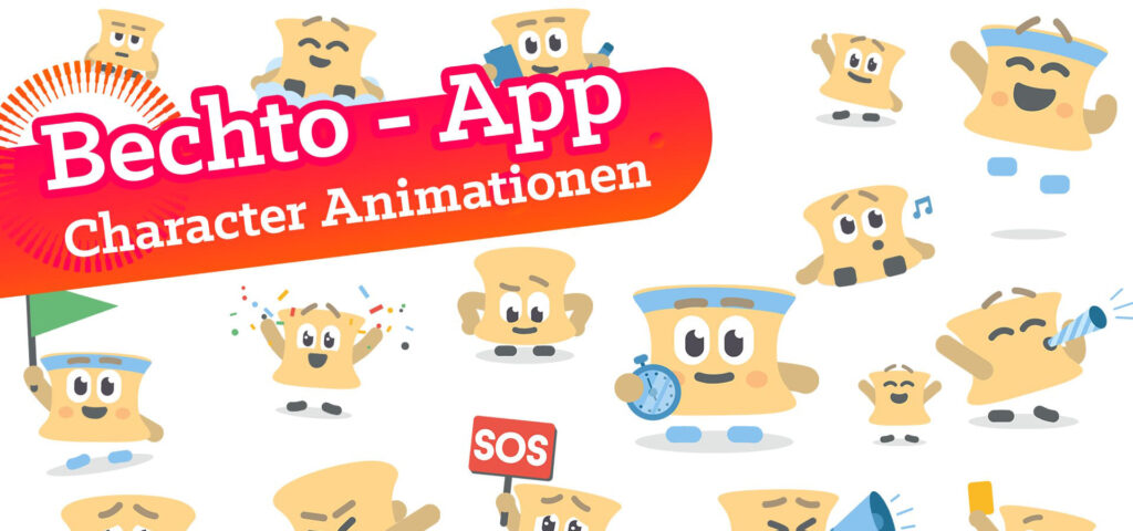 Bechto-App. Mit Lotti Charakter animieren - neues Video-Thumbnail-Design