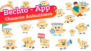 Bechto-App. Mit Lotti Charakter animieren - neues Video-Thumbnail-Design