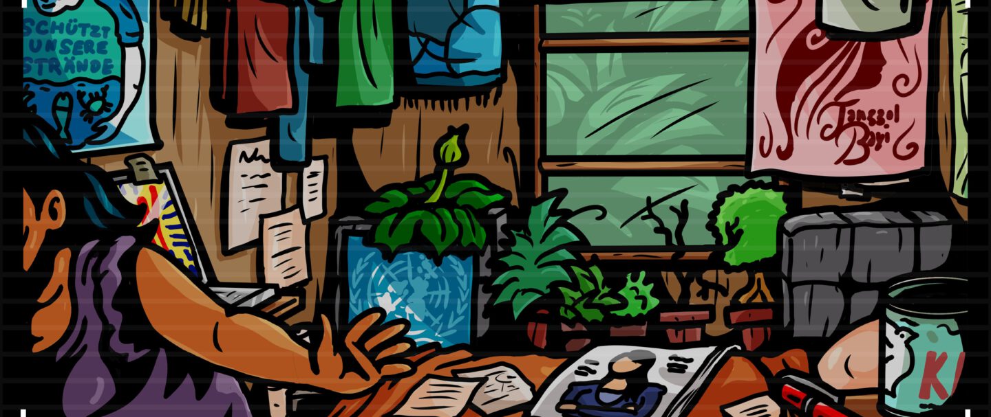 Die Erstellung der Grafiken für einen interaktiven Film.