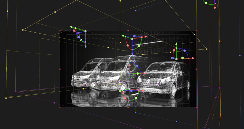 Ein animierter Produkt-Teaser über das Tool Van Uptime Monitor für Mercedes Benz