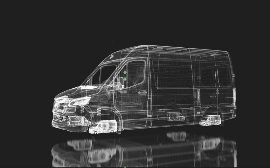 Ein animierter Produkt-Teaser über das Tool Van Uptime Monitor für Mercedes Benz