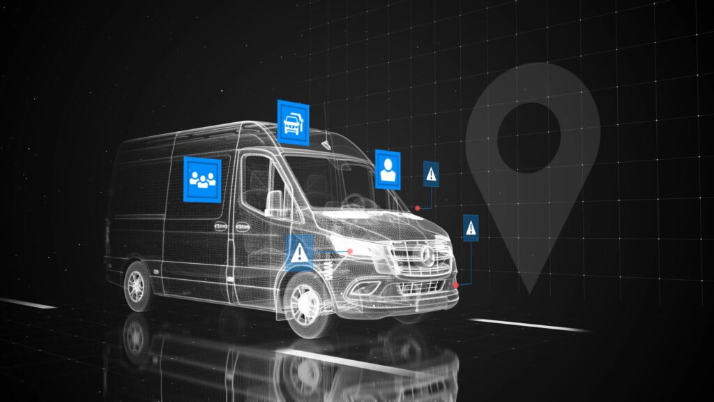 Ein animierter Produkt-Teaser über das Tool Van Uptime Monitor für Mercedes Benz