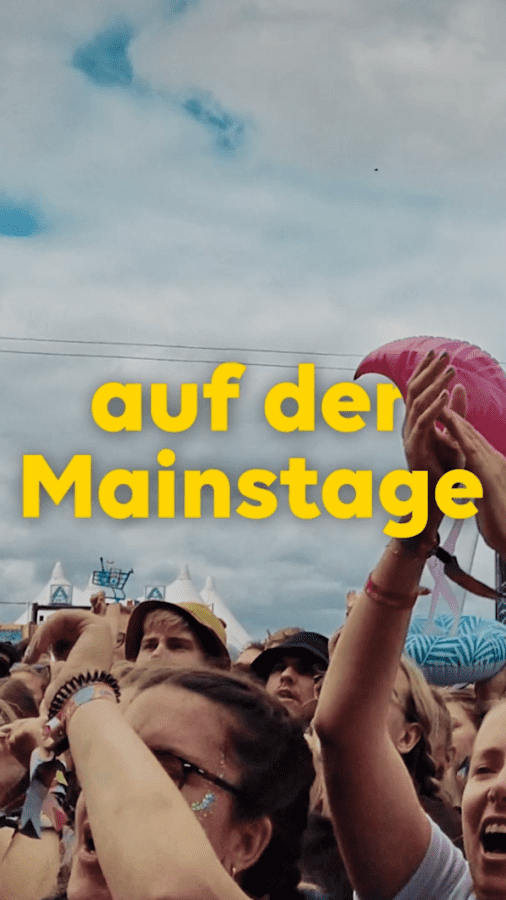 Hochformatiges Formatbeispiel der EWE Sponsoring-Clips mit Festivalszene.